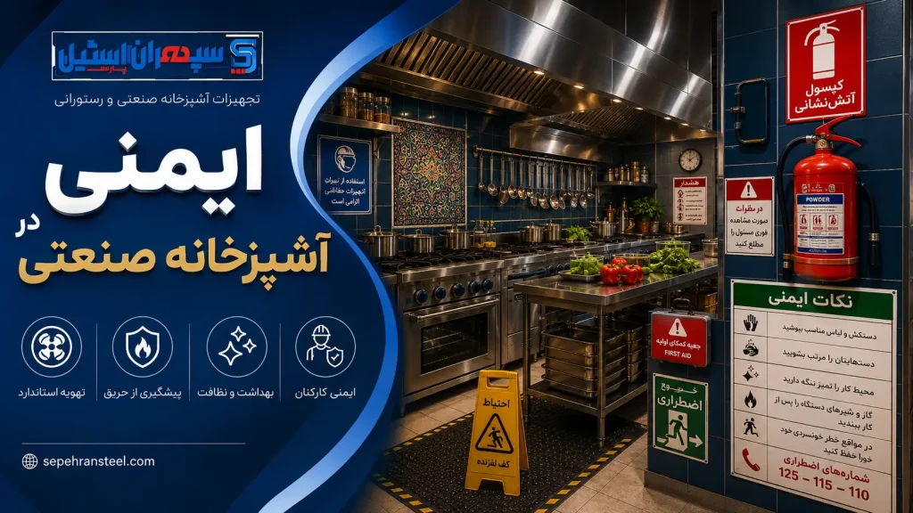 ایمنی در آشپزخانه صنعتی در سپهران استیل