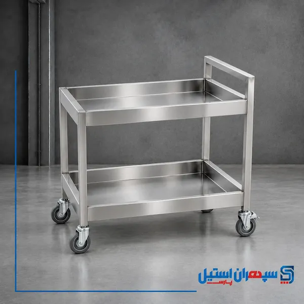 ترولی دو طبقه استیل