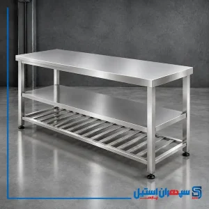 میزکار طبقه دار استیل